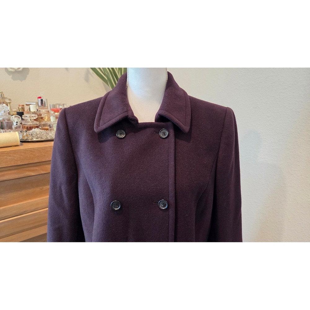 Brooks Brothers Pea Coat Wool Blend Double Breasted Tailored Purple Classic 10 - Picture 12 of 16